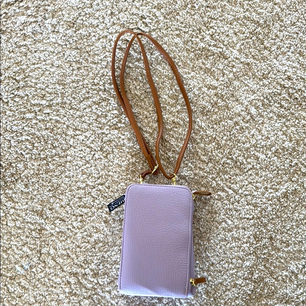 Bueno Purple and Brown Crossbody Bag with Minimalist Design